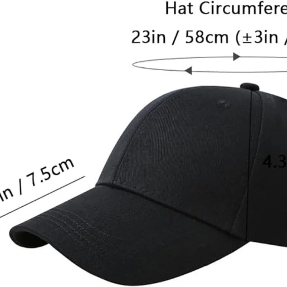Top Level Baseball Cap Men Women - Classic Adjustable Plain Hat(Black) - Picture 6 of 7